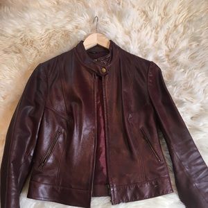 Ezza Burgundy leather jacket